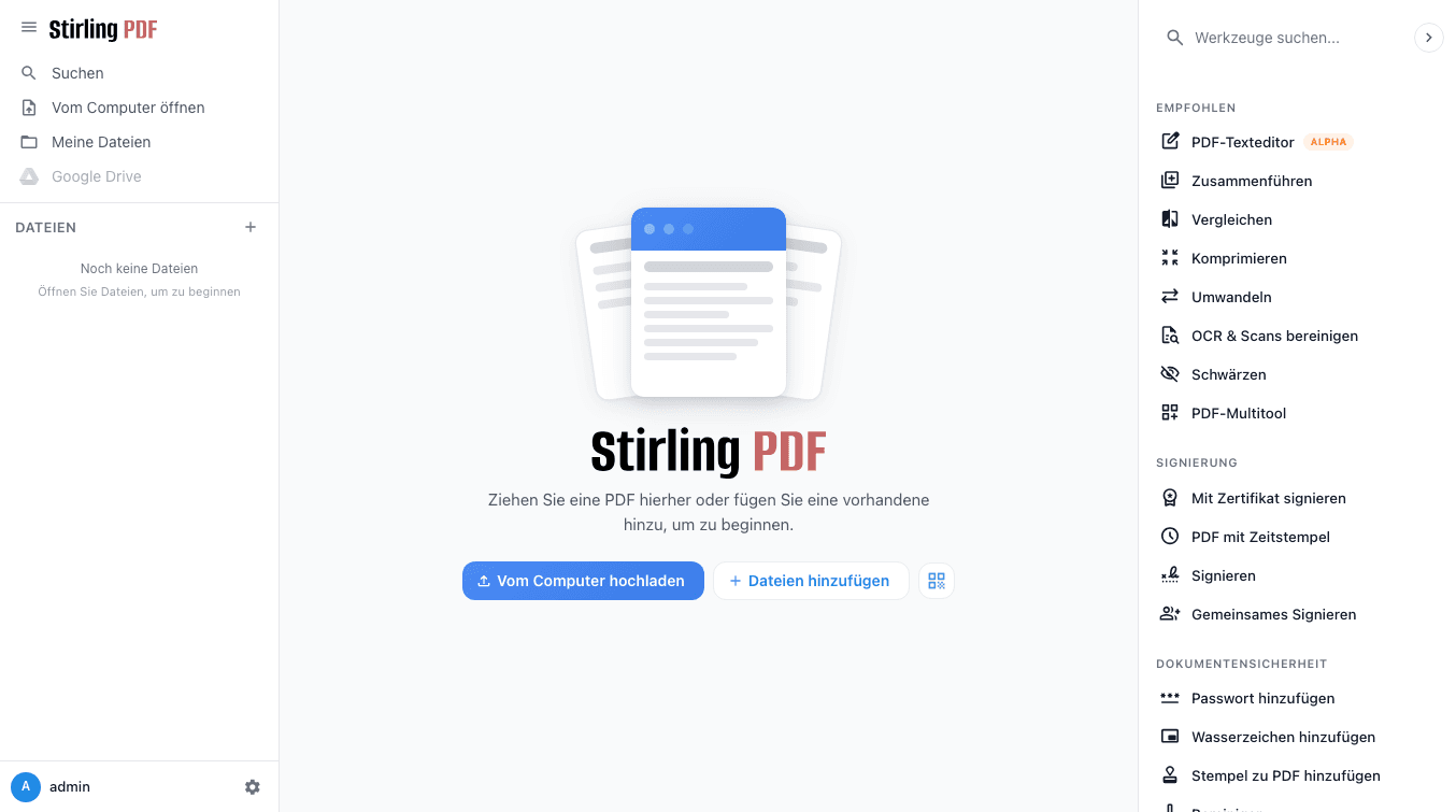 Stirling-PDF – Screenshot 1 von 3