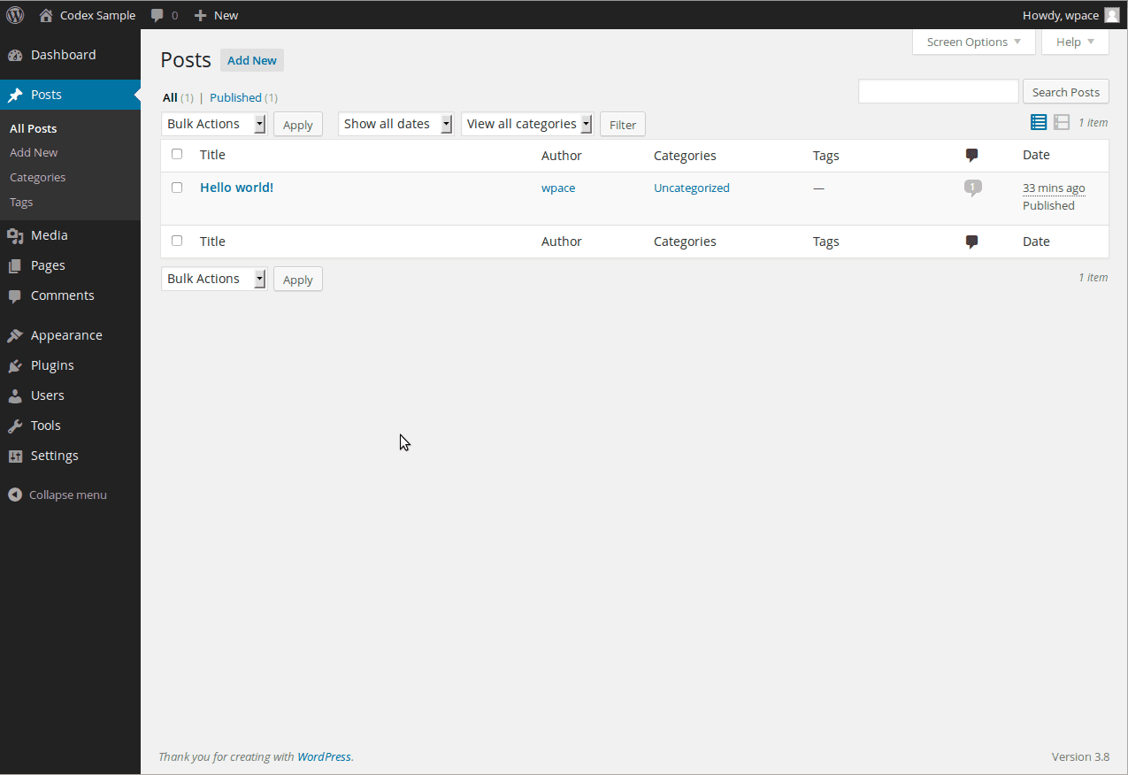 Wordpress – screenshot 2 of 3