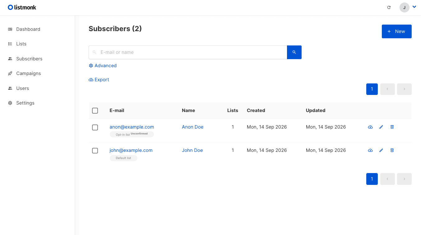 Listmonk – Screenshot 2 von 3