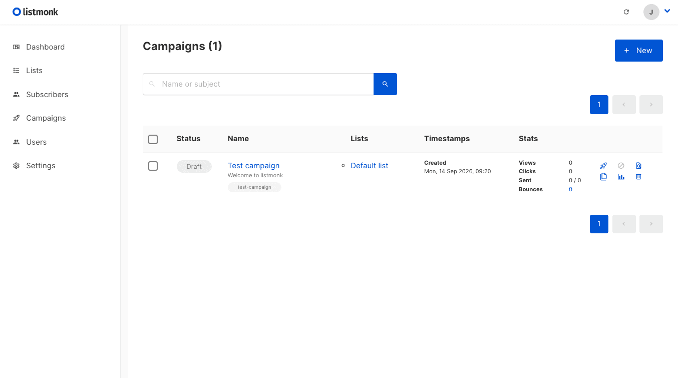 Listmonk – Screenshot 3 von 3