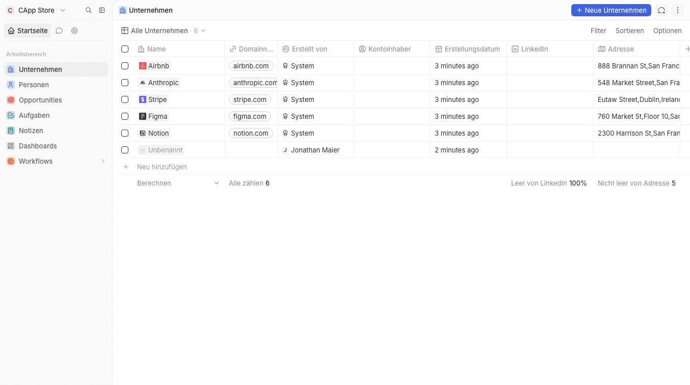 Twenty CRM – Screenshot 2 von 3