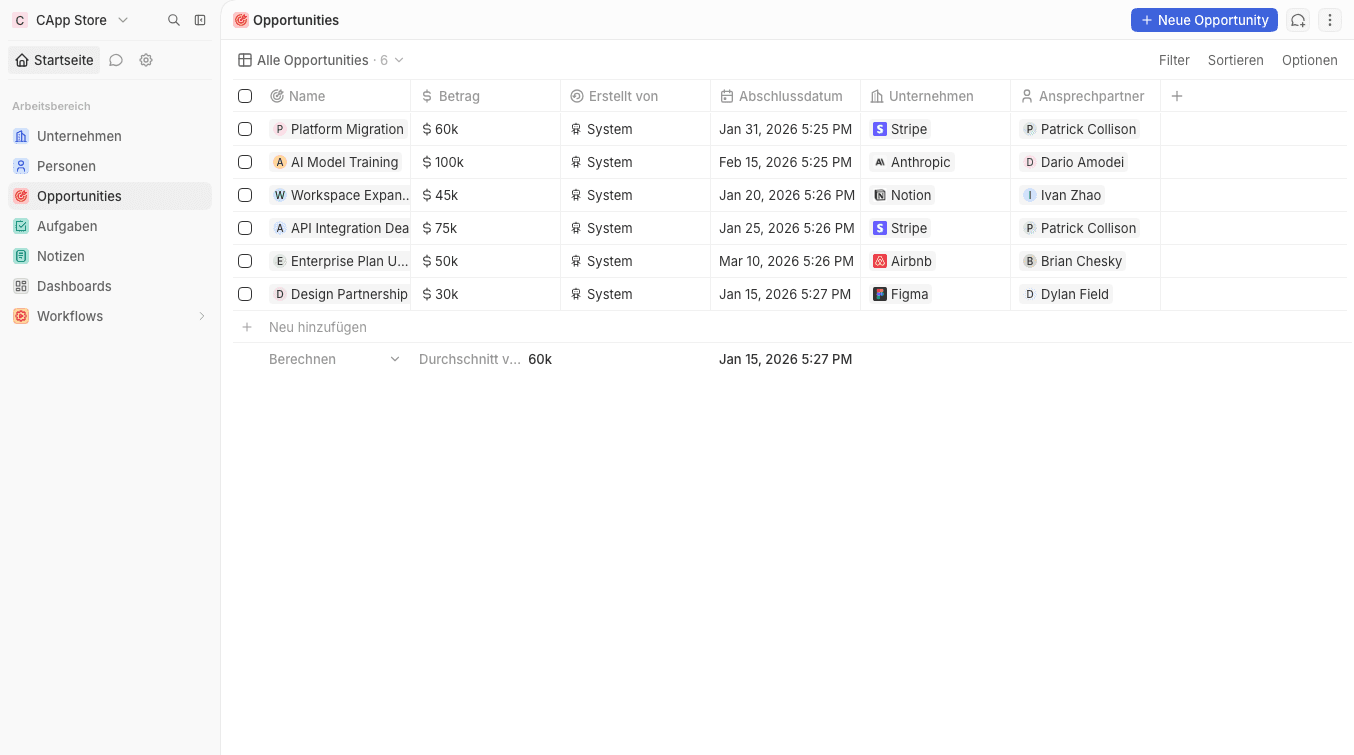 Twenty CRM – Screenshot 3 von 3
