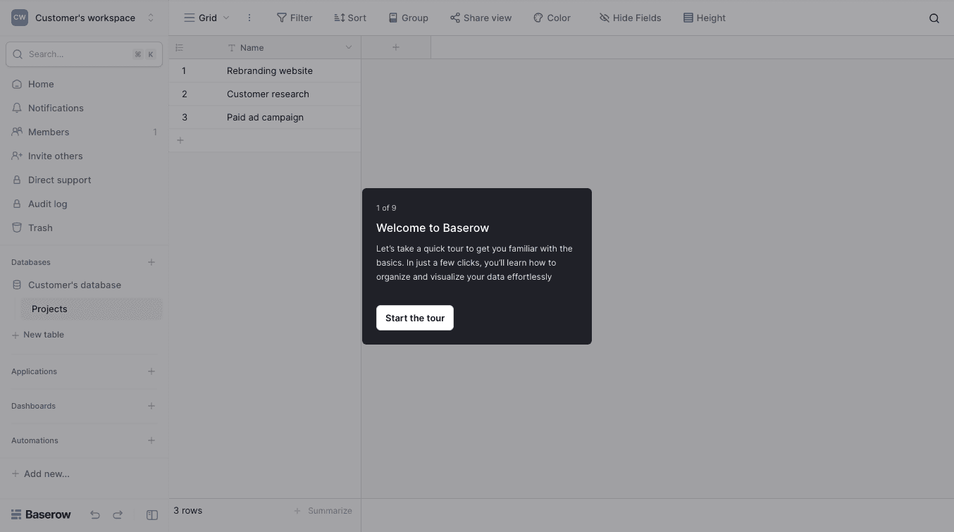 Baserow – Screenshot 3 von 3